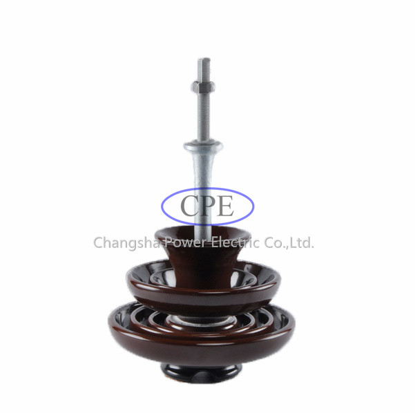 বিতরণ লাইনগুলির জন্য 33kv P-33-Y ব্রাউন চীনামাটির বাসন পিন ইনসুলেটর