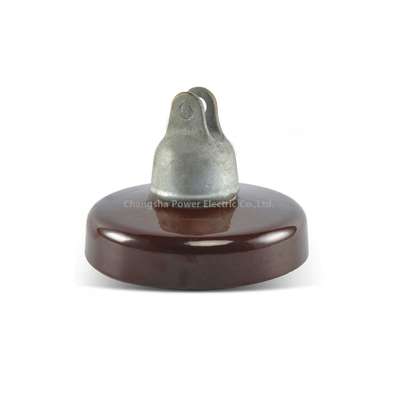 উচ্চ ভোল্টেজ সাসপেনশন টাইপ ইনসুলেটর ANSI স্ট্যান্ডার্ড ব্রাউন কালার 90kN